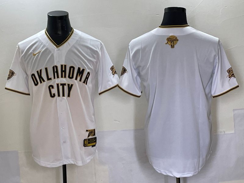 Men 2025 Oklahoma City Thunder Blank White Joint Name Nike NBA Jersey style 11->seattle mariners->MLB Jersey